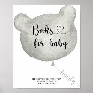 Aquarell-Bär-Ballon, Poster für Babybücher
