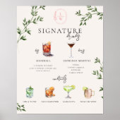 Aquarell | Bar für Braut und Bräutigam Poster (Vorne)