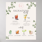 Aquarell | Bar für Braut und Bräutigam Poster (Vorne)