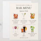 Aquarell-Bar-Menü Briefbogen (Vorne/Hinten)
