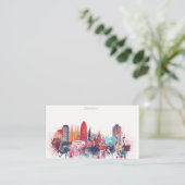 Aquarell-Barcelona-Skyline Visitenkarte (Stehend Vorderseite)