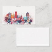 Aquarell-Barcelona-Skyline Visitenkarte (Vorne/Hinten)