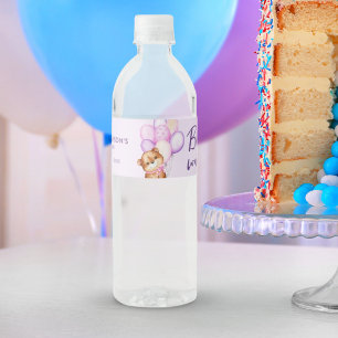 Aquarell Bärchen Baby Shower Wasserflaschenetikett