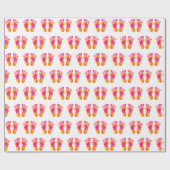 Aquarell Bare Füße und Flip-Flops Geschenkpapier (Flach)