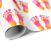 Aquarell Bare Füße und Flip-Flops Geschenkpapier (Rolleneckpunkt)
