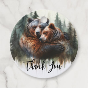 Aquarell-Bären-Rustikal-Wildnis-Hochzeit Geschenkanhänger