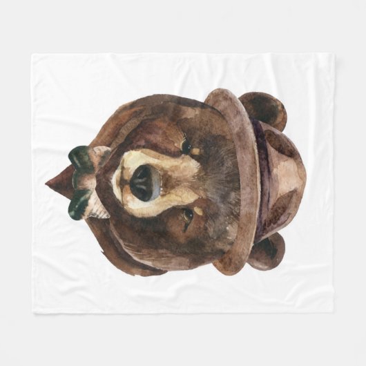 Aquarell-Bärn-Mode Fleecedecke (Vorderseite (Horizontal))