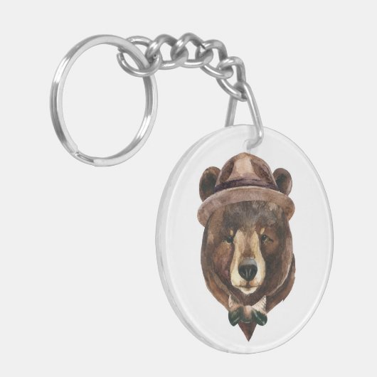 Aquarell-Bärn-Mode Schlüsselanhänger (Vorderseite links)