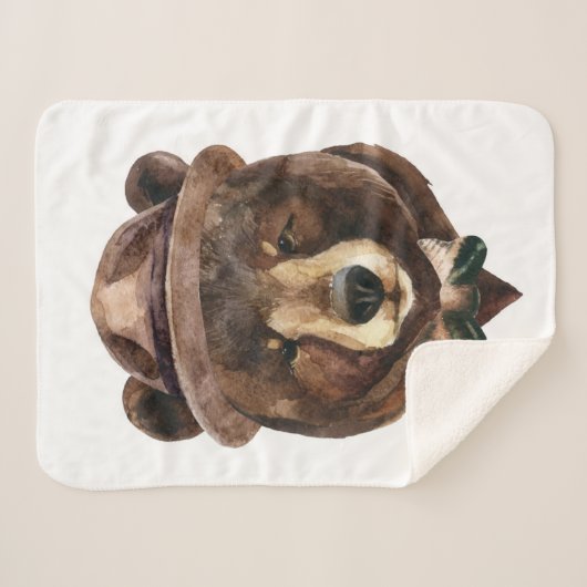 Aquarell-Bärn-Mode Sherpadecke (Vorderseite (Horizontal))