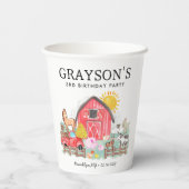 Aquarell Barnyard Tiere Kinder Farm Geburtstag Pappbecher (Rückseite)