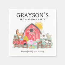 Aquarell Barnyard Tiere Kinder Farm Geburtstag