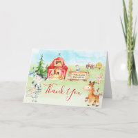 Aquarell Barnyard und Landtiere Vielen Dank