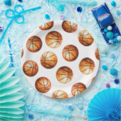 Aquarell-Basketball-Papierteller Pappteller (Party)
