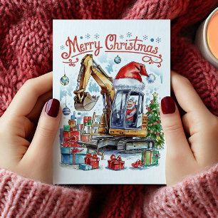 Aquarell-Bau-Weihnachtskarte Feiertagskarte