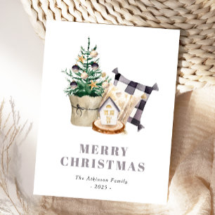 Aquarell-Bauernhaus-ländlicher Weihnachten