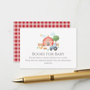 Aquarell-Bauernhoftiere Baby Shower Bücher für Bab Begleitkarte