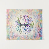 Aquarell-Baum des Lebens Wandteppich (Vorderseite (Horizontal))