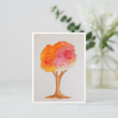 Aquarell-Baum Herbsternte Herbstlaub Postkarte (Stehend Vorderseite)