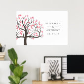 Aquarell-Baum-Hochzeit Poster (Heimbüro)
