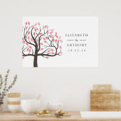 Aquarell-Baum-Hochzeit Poster (Küche)