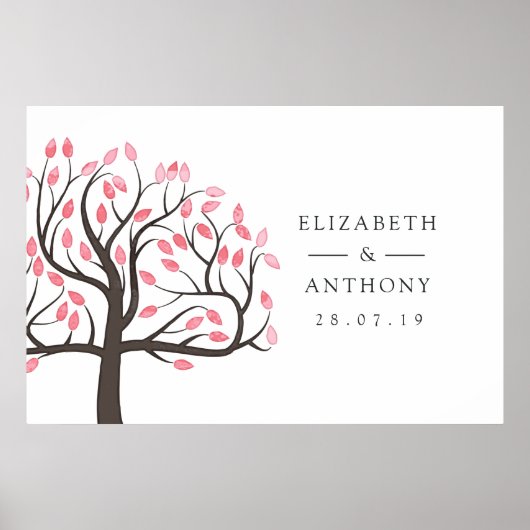 Aquarell-Baum-Hochzeit Poster (Vorne)
