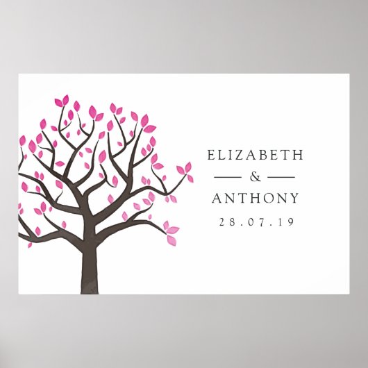 Aquarell-Baum-Hochzeit Poster (Vorne)