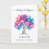 Aquarell-Baum-Lehrer-Dankeschön Karte (Gelbe Blume)