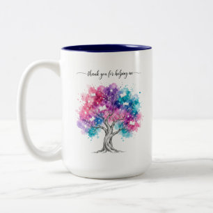 Aquarell-Baum-Lehrerdankeschön Zweifarbige Tasse