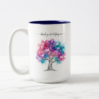Aquarell-Baum-Lehrerdankeschön Zweifarbige Tasse