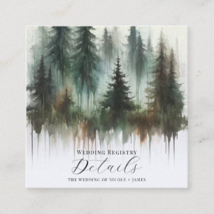 Aquarell-Bäume Rustikale Wildnis-Details Quadratische Visitenkarte