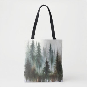 Aquarell Bäume Rustikale Wildnis Tasche