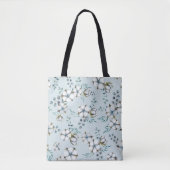 Aquarell-Baumwollblumen und Eukalyptus Tasche (Vorderseite)