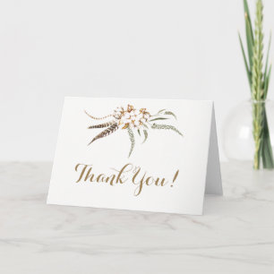 Aquarell-Baumwollkranz-Feder-Hochzeit-Danke Dankeskarte