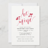 Aquarell be Mine Valentine Party Einladungen (Vorderseite)