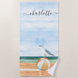 Aquarell Beach Ball Sea Handtuch