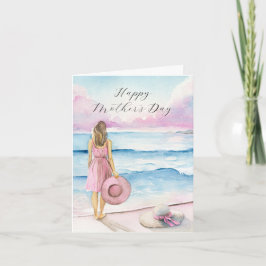 Aquarell Beach Grußkarte für den Muttertag Ankündigung