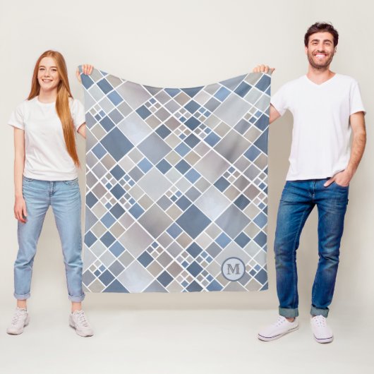 Aquarell Beach Muster Monogram Fleece Blanket (Beispiel)