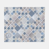 Aquarell Beach Muster Monogram Fleece Blanket (Vorderseite (Horizontal))
