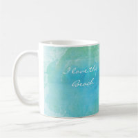 Aquarell Beach Ocean Kaffee Tasse Personalisiert