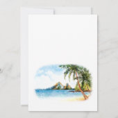 Aquarell Beach Palm Tree Save The Date (Rückseite)
