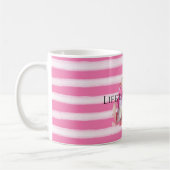 Aquarell Beach Pink Streifen Gold Muschel Kaffeetasse (Links)