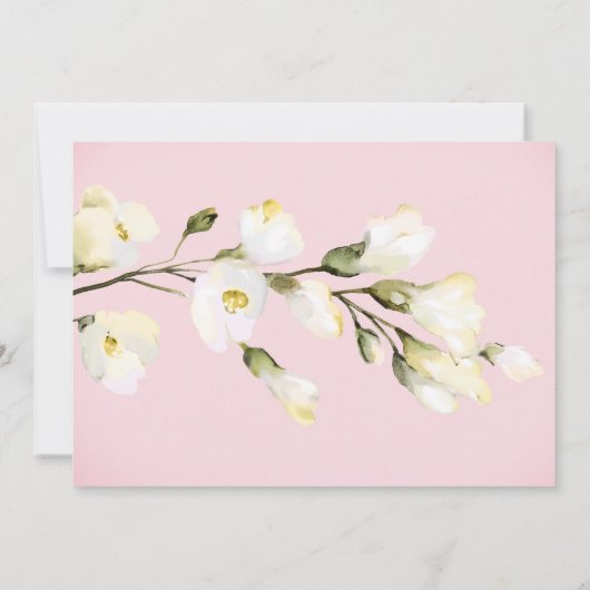 *~* Aquarell Beach Rose Buds Brautparty Dankeskarte (Rückseite)