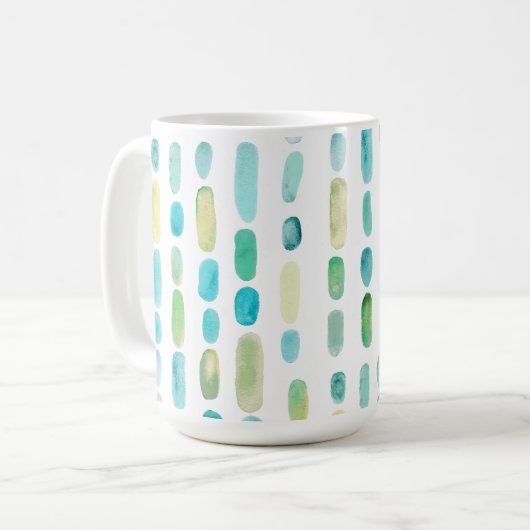 Aquarell Beach Sea Glass Gemis Kaffeetasse (Vorderseite Links)