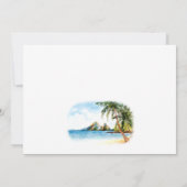 Aquarell Beach Sea Palm Tree Save the Date (Rückseite)