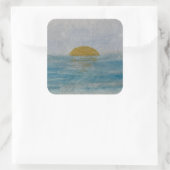 Aquarell Beach Sonntag Ozeansticker Quadratischer Aufkleber (Tasche)