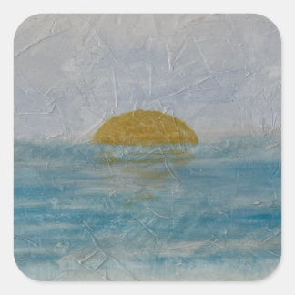 Aquarell Beach Sonntag Ozeansticker Quadratischer Aufkleber