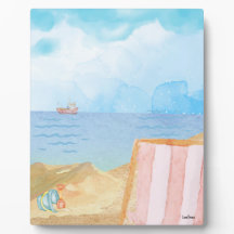 Aquarell Beach Tabletop Plaque mit Easel