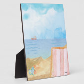 Aquarell Beach Tabletop Plaque mit Easel Fotoplatte (Seite)