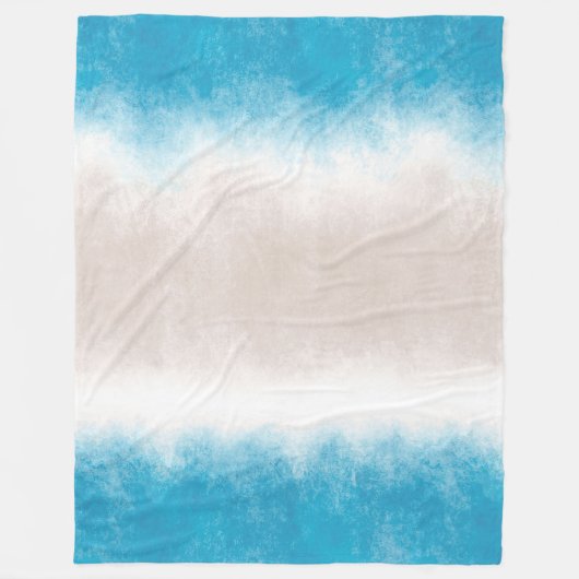 Aquarell Beach Waves Blue Waters Fleecedecke (Vorderseite)