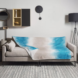 Aquarell Beach Waves Blue Waters Fleecedecke